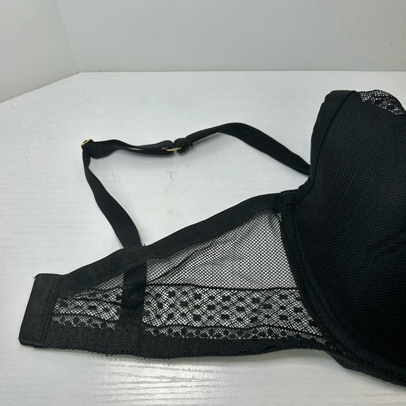 Victoria’s Secret Plunge Black Lace Mesh Adjustable Strap Bra 36DD - Picture 12 of 14